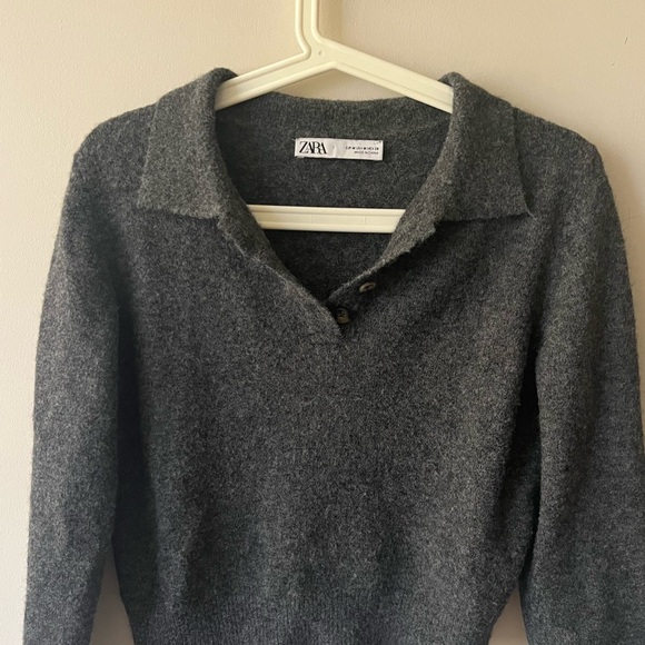 Grey cropped sweater - Picture 2 of 4